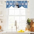 thumbnail image 4 of Tie Up Valances for Windows, Funny Panda Adjustable Valance Curtains Window Treatment for Living Room, Cute Art Modern Lovely Animals on Showering Blue Rod Pocket Kitchen Curtains 60x18 Inch, 4 of 9