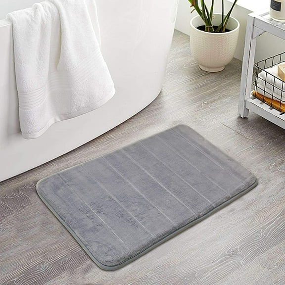Memory Foam Soft Bath Mats Non Slip Absorbent Bathroom Rugs Rubber Back Runner Mat for Kitchen Bathroom Floors, 17”X 24”