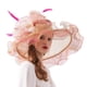 thumbnail image 1 of SAYOO Sombrero de mujer elegante tela de malla plegada con flores adornadas con cornisa ancha SAYOO  moda, 1 of 7