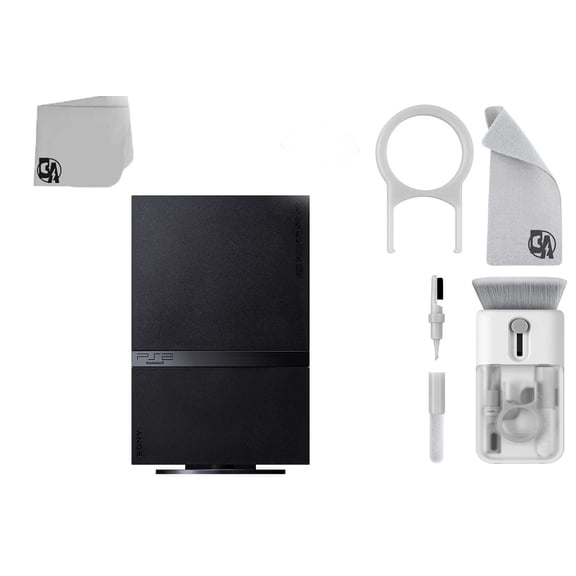 Sony PlayStation 2 Slim Black Game Console with HDMI Cable BOLT AXTION Bundle Like New