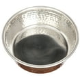 thumbnail image 3 of Hammered Stainless Steel Pet Bowl with Copper Finish - Decorative Dog Food or Water Bowl, 32 oz., 3 of 8