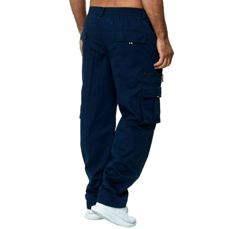 Mens Cargo Pants Lightweight Outdoor Hiking Pants Elastic Waist