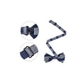 thumbnail image 2 of INSPIRE CHIC Men's Stripe Contrast Color Double Layered Pre-tied Bow Ties Blue, 2 of 4