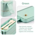 thumbnail image 3 of Fiambreras Bento para adultos, fiambreras japonesas Bento, compartimento 3 en 1, contenedores apilables herméticos para preparar comidas, aptos para microondas, B, 3 of 4