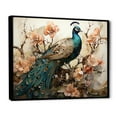 thumbnail image 2 of Designart "Adornment Of Classic Vintage Peacock Flowers III" Animals Peacock Floater Framed Canvas Wall Art, 2 of 5