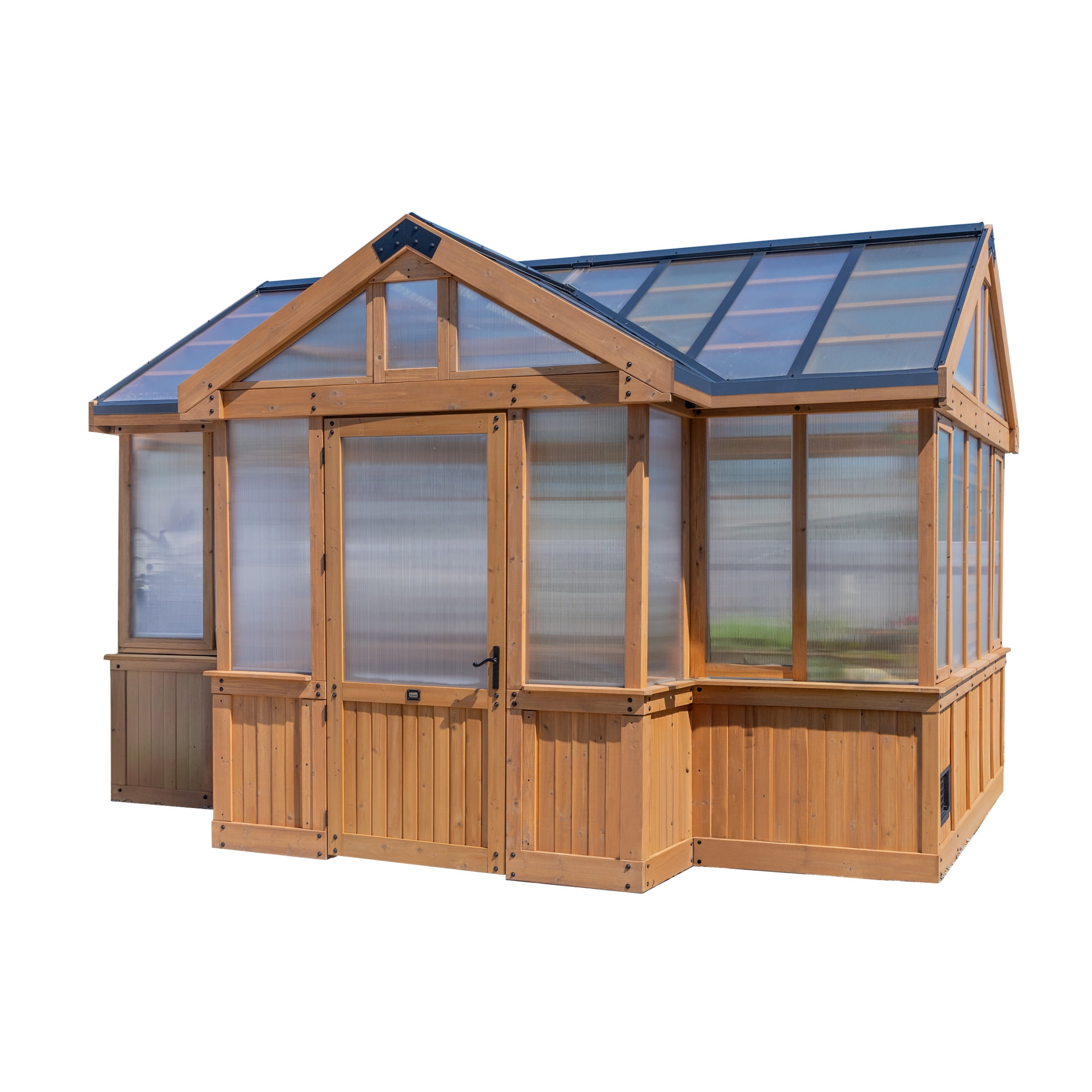 Backyard Discovery Savannah Chalet-Style 14.5' x 12' Cedar and Polycarbonate Greenhouse