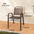 thumbnail image 3 of Outsunny Outdoor Dining Chairs Set of 4, Stackable Metal Chairs, Dark Brown, 3 of 10