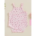 thumbnail image 2 of FEORJGP Infant Baby Girl Summer Cute Romper Newborn 0-1Y Sleeveless Jumpsuit Cute Floral/Bunny/Butterfly Print Slip Bodysuit Loose Casual Playsuit Little Girl Sweet Clothing, 2 of 8
