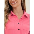 thumbnail image 5 of DARING DIVA Women's Button Up Tie Waist Jumpsuit with Pockets M Watermelon Red, 5 of 6