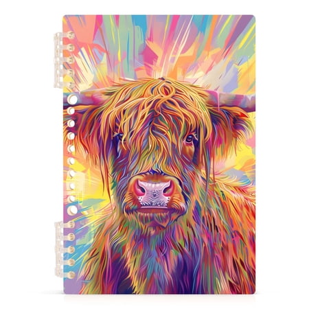 Long Hair Highland Cow Cattle Spiral Notebooks 60 Sheets 120 Pages A5 Journal Notepad 8.3x5.7 Inch Thick Adjustable College Ruled Paper