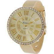 Brinley Co. Women's Rhinestone-Accented Roman Numeral Watch, Mesh Band