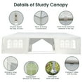 thumbnail image 5 of Spaco 10 x 30 Feet Outdoor Canopy Tent with 6 Removable Sidewalls and 2 Doorways-White, Party Tent for Outside Party Waterproof Canopy Wedding Tent BBQ Shelter, 5 of 9