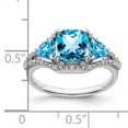 thumbnail image 2 of Primal Gold 10 Karat White Gold Blue Topaz and Diamond Ring, 2 of 4