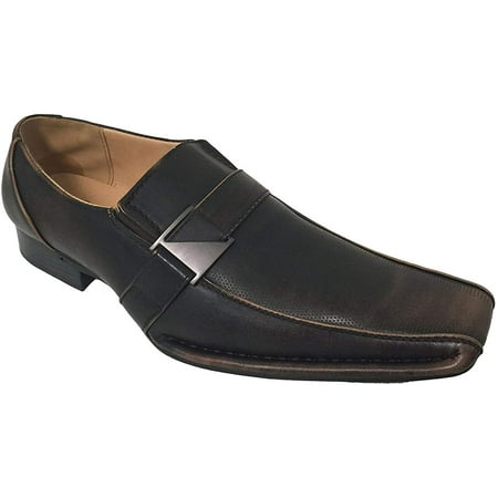 Men s Dress Shoes Fashion Elastic Slip On Buckle Formal Casual Loafers