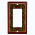 thumbnail image 5 of Metal Light Switch Plate Cover Elegant Green Floral Vine Frame Maroon FRA043, 5 of 13