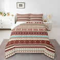 thumbnail image 2 of Manfei Boho bohemian Full Size Comforter Sets,Retro Aztec Geometric Bedding Comforter Set,Brown Beige Bedding Sets For Men Women,Luxury Bedroom Decor Reversible,3pcs, 2 of 8