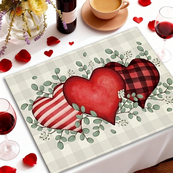 Upgraded V-alentine's Day Themed Placemats Party Decoration Placemats M