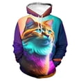thumbnail image 4 of Sudadera con capucha con estampado de animales de moda para hombre, con estampado 3D de águila, gato y perro, de manga larga, informal, holgada, para mujer, 4 of 4