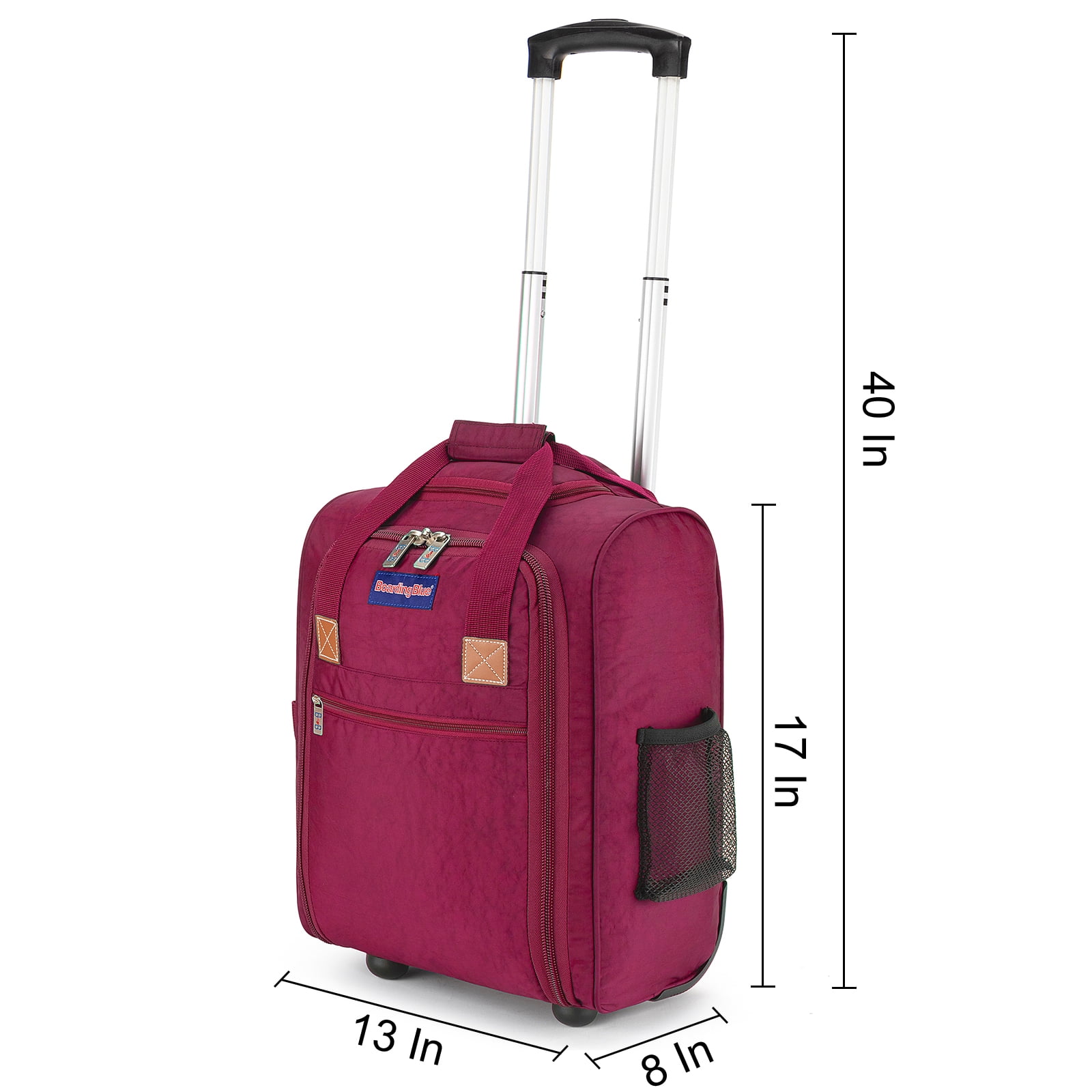 BoardingBlue 17x13x8 Inches Rolling Duffel Bag for JetBlue Allegiant Spirit Airlines Purple