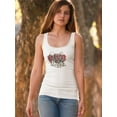 thumbnail image 2 of Floral Wreath Pug Tank Women -Image by Shutterstock, Female x-Small, 2 of 4