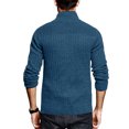 thumbnail image 4 of MIASHUI Men's Slim Fit Casual Solid Color Zip Cardigan Sweater Long Sleeve Comfort Fit Open Front Blue,M, 4 of 5