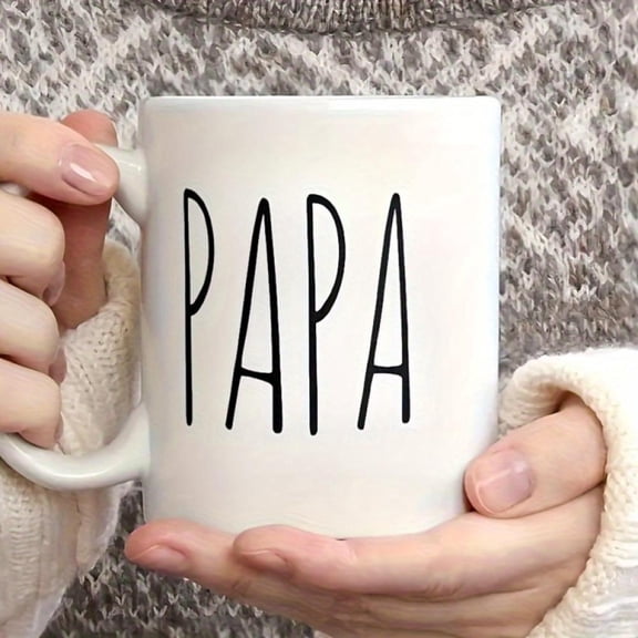 PAPA Insulated Ceramic Coffee Mug Reusable Durable Office Family and Friends Ideal Father S Day Birthdays Thanksgiving and Holidays
