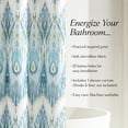 thumbnail image 7 of Lush Decor Ikat Drops Shower Curtain Single 72" W x 72" L Teal - Blue Shower Curtains - Colorful Bath Curtain - Modern Eclectic Style - Boho Decor, 7 of 7