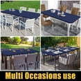 thumbnail image 6 of Smiry Rectangle Picnic Tablecloth, Waterproof Wipeable Table Cloth, Washable Elastic Table Cover for Outdoor and Indoor, 30"x72", Navy, 6 of 9