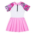 thumbnail image 3 of CHICTRY Kids Girls One-piece Swimsuit Rash Guard 50+ Sun Protection Surfing Swimming Dress Beach Wear Pink 10, 3 of 7