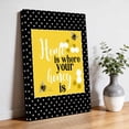thumbnail image 3 of Canvas Wall Art Yellow Black Bee Canvas Art Print Home Is Where Your Honey Is Honeycomb Daisy Pictures Wall Decor for Living Room Bedroom Artwork Decorations Stretched Framed Ready to Hang 11"x14", 3 of 9