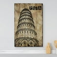 thumbnail image 2 of wall26 Canvas Print Wall Art Retro Wood Panel Leaning Tower of Pisa Architecture &amp; Maps Landmarks Digital Art Modern Art Decorative Scenic Urban Bohemian for Living Room, Bedroom, Office - 16&quo, 2 of 5