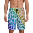 thumbnail image 3 of Lsque Rainbow Glitter Mens Sleep Pajama Shorts,Short Pajama Pants, Cotton Ultra-Soft Knit-Small, 3 of 9