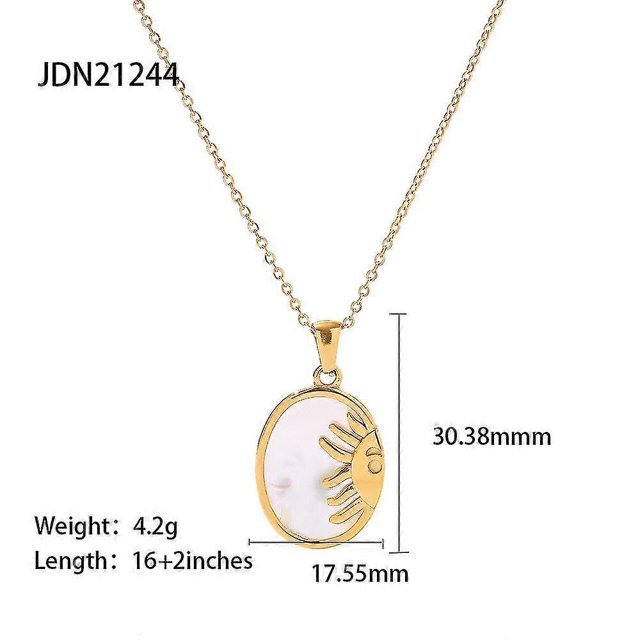 Una variedad de collar con cadena de flores de cáñamo retro francesas de acero de titanio en forma de corazón, collar con colgante de circonita en forma de corazón para mujer - Jdn21244 - Código de pr
