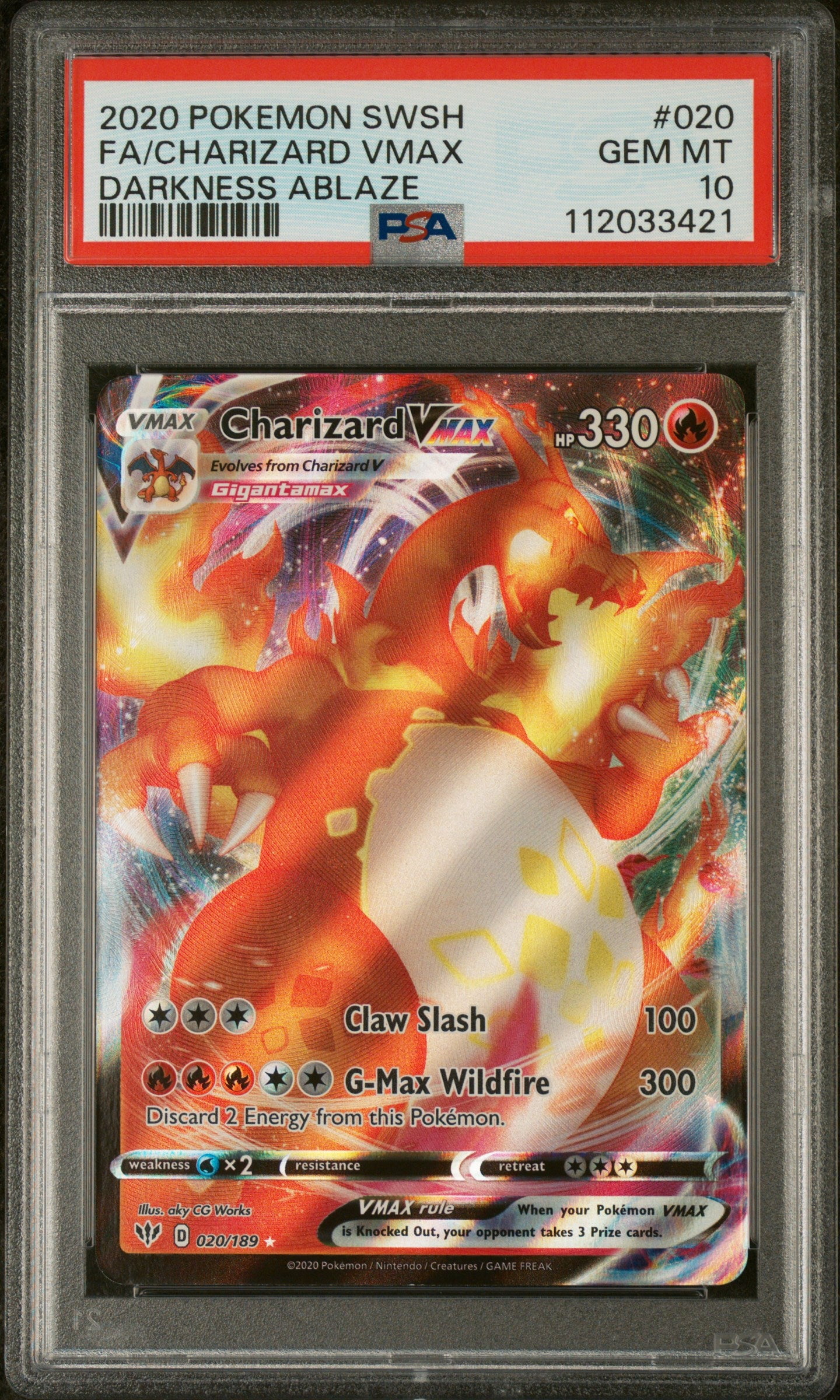 Graded 2020 PKM Swsh Black Star Promo #050 Charizard V Champion