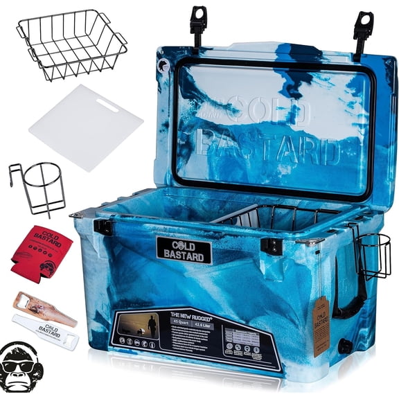 COLD BASTARD COOLERS 45QT Cold Bastard Rugged   Ocean Best Premium Ice Chest Cooler Accessories Free S&H (CB45-CO)