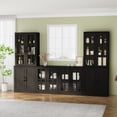 thumbnail image 2 of RichYa Kitchen Pantry Cabinet Set of 4,94" W Buffet Sideboard Coffee Bar with Glass Door Hutch,Modular Storage Cabinets with Display Shelves for Dining Room,Black(BFFB), 2 of 10