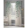thumbnail image 4 of Teal Green Eucalyptus Leaves Sheer Curtains 84 Inch Length 2 Panels Set, Spring Plants Country Beige Voile Window Treatment Rod Pocket Curtains Sheers Drapes for Bedroom/Living Room/Kitchen 52"x84"x2, 4 of 7