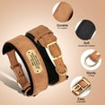 thumbnail image 3 of Pet Artist Wide PU Leather Personalized Dog Collar Soft Padded for Medium Large Dogs Custom Nameplate Engraved M-XL, 3 of 9