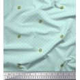 thumbnail image 1 of Soimoi Green Rayon Fabric Lady Finger & Dots Print Sewing Fabric Yard 42 Inch Wide, 1 of 5