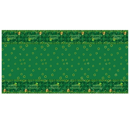

EJWQWQE St. Patrick s Day Green Check Party Tableware Disposable Table Cloth