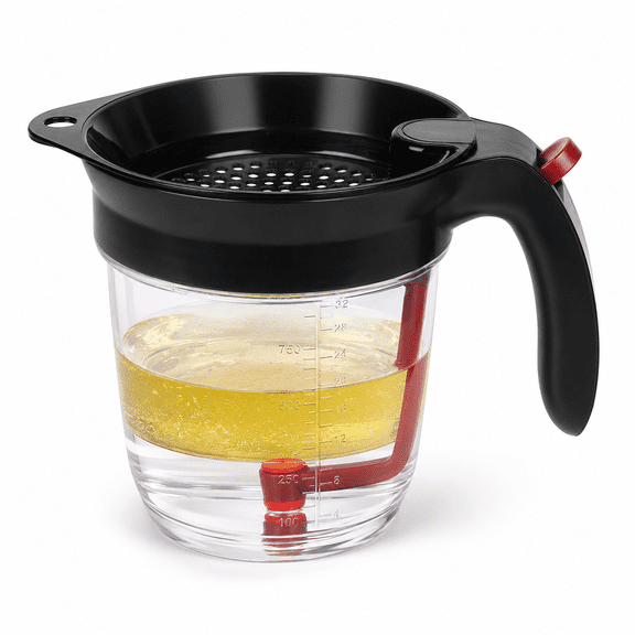 4 Cups Gravy Separator and Fat Separator 32 Ounces for Gravy,Soup Or Sauce,1L Measuring Capacy