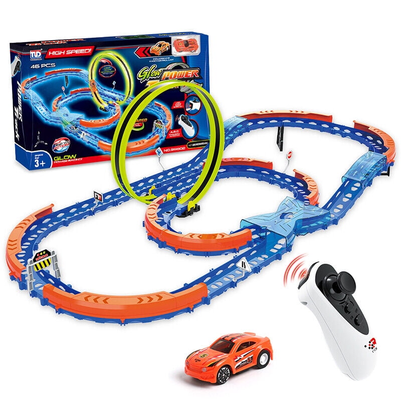 Cocobaby 46pcs Electric Car Track Racing Boy Kids Toy Race Track Set with Remote Control