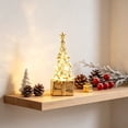 thumbnail image 6 of Mini Christmas Tree Table Lamp LED Night Light, Small Xmas Desktop Ornament for Window Sill Fireplace Holiday Decor, Plastic, Warm White Glow, Gift Box Base, 6 of 6