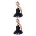 thumbnail image 2 of Minnieouse Traje de tirantes de Ballet para niña de verano, traje de práctica de entrenamiento de baile para niños, ropa, regalo de Negro 130cm 2piezas, 2 of 6