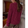 thumbnail image 2 of Blusa para Mujer PRETTYGARDEN de Encaje Manga Larga con Botones Vino Tinto Talla S, 2 of 9