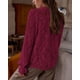 thumbnail image 2 of Blusa para Mujer PRETTYGARDEN de Encaje Manga Larga con Botones Vino Tinto Talla S, 2 of 9