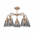 thumbnail image 2 of Innovations Lighting  Cone - 5 Light 24" Stem Hung Chandelier Antique Copper/Plated Smoke, 2 of 2