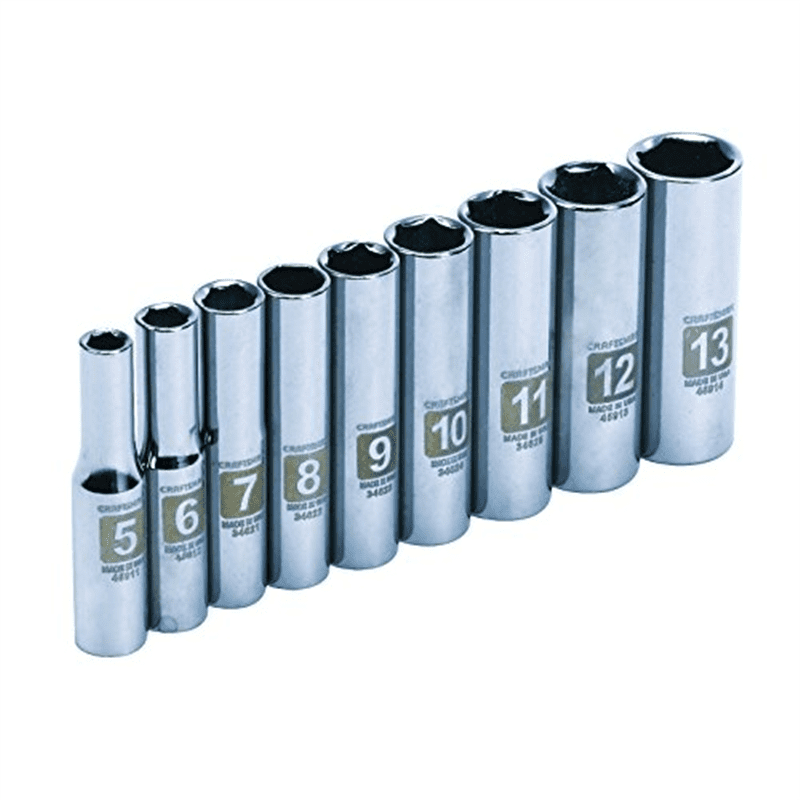 CRAFTSMAN 9 PC. METRIC EASY TO READ SOCKET ACCESSORY SET, 6 PT. DEEP, 1