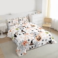 thumbnail image 3 of Manfei Child Bow Ghost Full Size Comforter Sets, Kawaii Bat Spider Bedding Comforter Set, White Orange Cartoon Halloween Reversible Bedding Sets, Ultra Soft Home Decor, 3pcs, 3 of 8