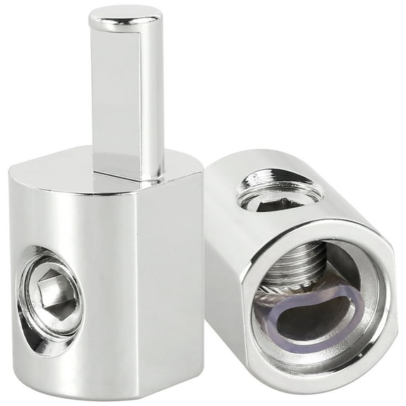 Ikoopy 2Pcs Amp Input Reducer Metal Nickel-Plated 6061 Aluminum Power Ground Wire Reducer 1/0 AWG to 4 AWG Premium Car Stereo Audio Wire Reducer Adapter for Car Auto